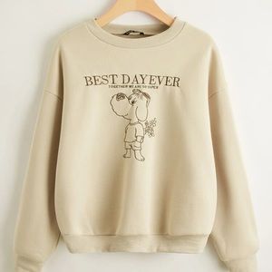 Drop shoulder cartoon graphic sweatshirt